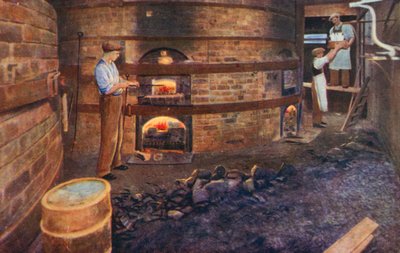 China bakken in de ovens van een porseleinfabriek door English School