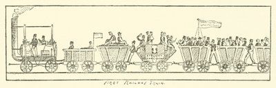 Eerste spoorwegtrein (gravure) door English School