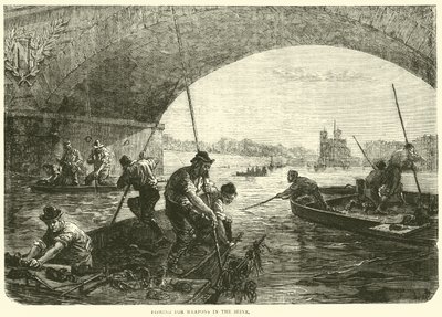 Vissen naar wapens in de Seine, april 1871 door English School