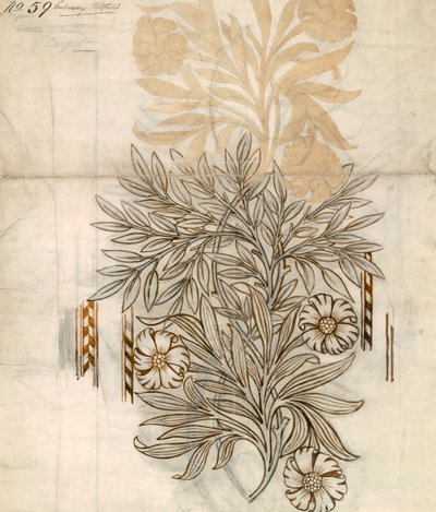 Bloemmotiefontwerp voor Morris and Co. door English School