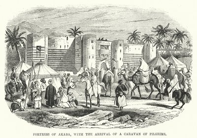 Fort Akaba, met de aankomst van een karavaan van pelgrims door English School