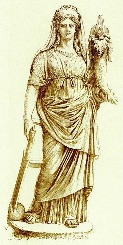 Fortuna, standbeeld in het Vaticaan, illustratie uit Geschiedenis van Rome door Victor Duruy, gepubliceerd 1884 door English School