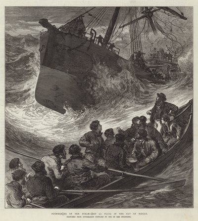 Vergaan van het stoomschip La Plata in de Golf van Biskaje door English School