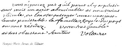 Franscois Marie Arouez de Voltaire door English School