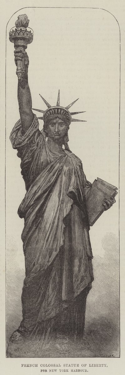 Franse Kolossale Vrijheidsbeeld, voor de Haven van New York door English School