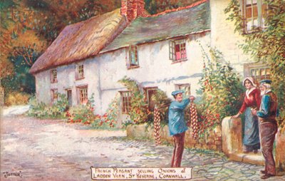 Franse uienverkoper, Ladden Vern, St Keverne, Cornwall door English School