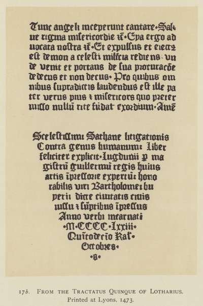 Uit de Tractatus Quinque van Lotharius, gedrukt in Lyon door English School