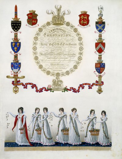 Frontispice, uit "Ceremonial of the Coronation of his Most Sacred Majesty King George the Fourth", door John Whittaker, 1823 door English School