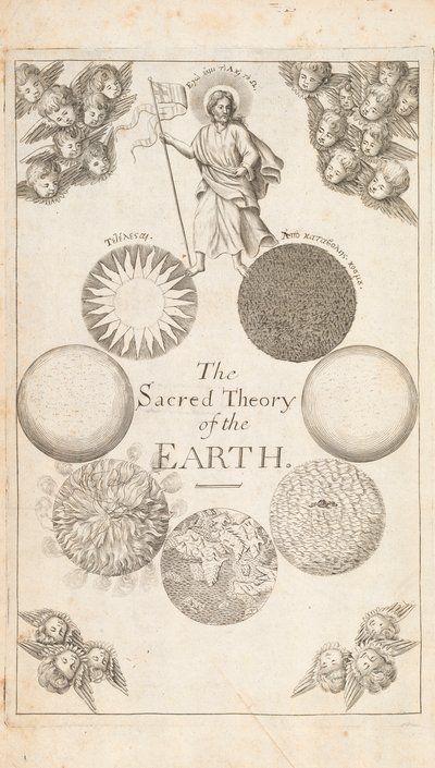 Frontispice uit De Theorie van de Aarde door Thomas Burnet, Londen, 1684 door English School