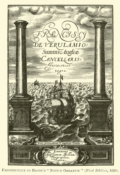 Frontispice van Bacons Novum Organum door English School