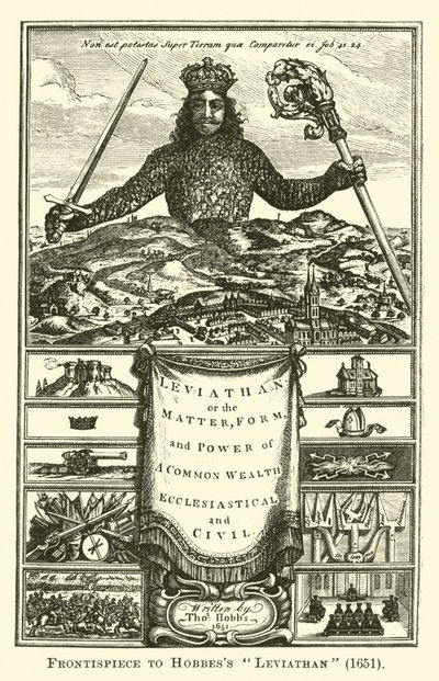 Frontispice van Hobbess Leviathan, 1651 door English School