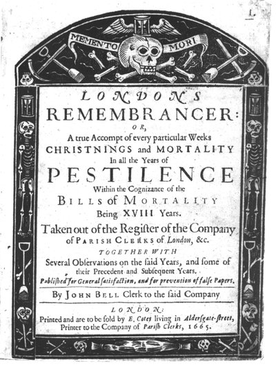 Frontispice van Londons Remembrancer door John Bell, 1665 door English School