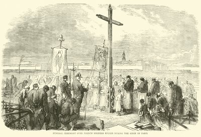 Begrafenisceremonie voor Franse soldaten gedood tijdens het beleg van Parijs, oktober 1870 door English School