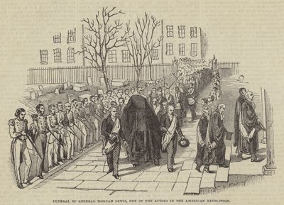 Begrafenis van generaal Morgan Lewis, een van de acteurs in de Amerikaanse Revolutie door English School