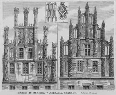Gevels in Münster, Westfalen, Duitsland door English School
