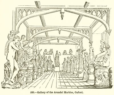 Galerij van de Arundel Marbles, Oxford (gravure) door English School
