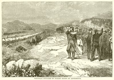 Garibaldi aangevallen door Italiaanse troepen bij Aspromonte door English School