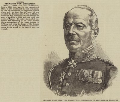Generaal Herwarth von Bittenfeld, commandant van de Duitse reserves door English School