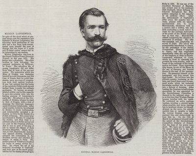 Generaal Marian Langiewicz (gravure) door English School