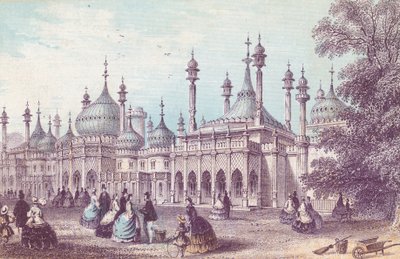 Algemeen uitzicht op het Koninklijk Paviljoen in Brighton door English School