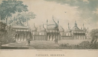 Algemeen uitzicht op het Koninklijk Paviljoen in Brighton door English School
