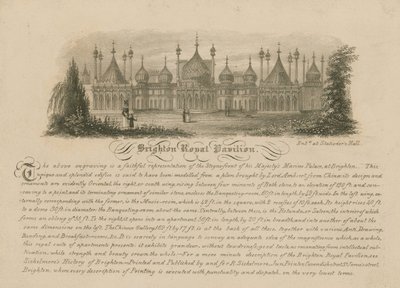 Algemeen uitzicht op het Koninklijk Paviljoen in Brighton door English School