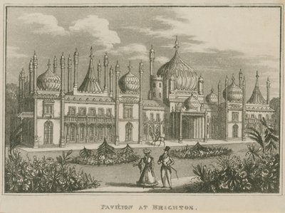 Algemeen uitzicht op het Koninklijk Paviljoen in Brighton door English School