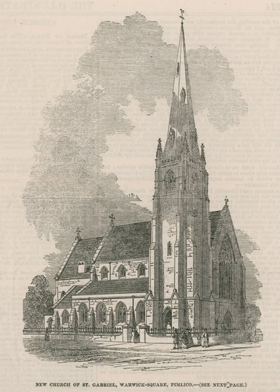 Algemeen overzicht van de nieuwe Kerk van St. Gabriel door English School