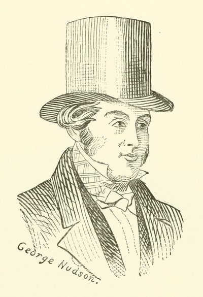 George Hudson, de spoorwegkoning (gravure) door English School