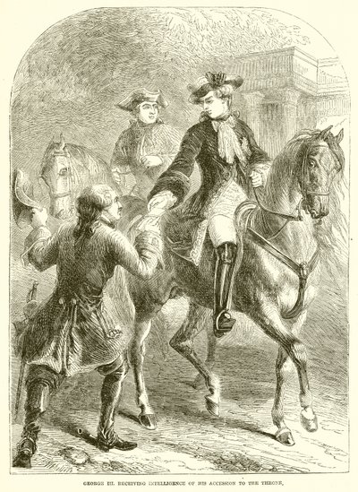 George III ontvangt het nieuws van zijn troonsbestijging door English School