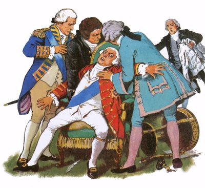 George III lijdt aan een aanval van waanzin door English School