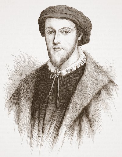 George Wishart, naar een prent in het bezit van David Laing, illustratie uit De Geschiedenis van het Protestantisme door James Aitken Wylie, 1878 door English School