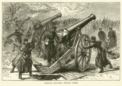 Duitse batterij voor Parijs, januari 1871 door English School
