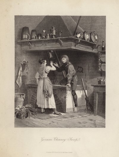 Duitse schoorsteenveger (litho) door English School