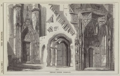 Duitse Kerkdeuren (gravure) door English School