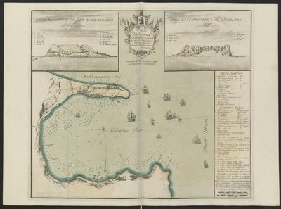 Gibraltar Bay (West en Oost Prospect van G. Hill.) Door C. Price door English School