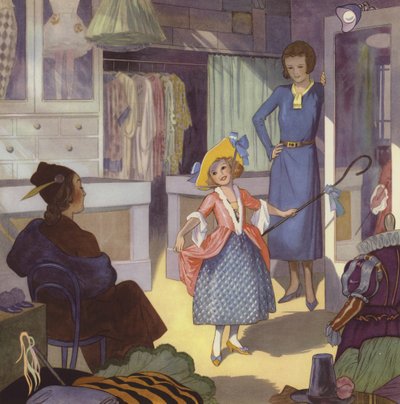 Meisje verkleed als Kleine Bo Peep door English School