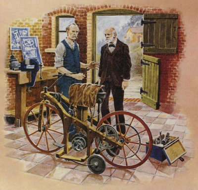 Gottlieb Daimler en zijn vriend Wilhelm Maybach door English School