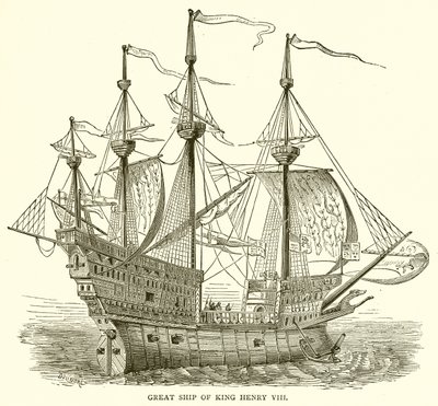 Groot schip van koning Hendrik VIII door English School