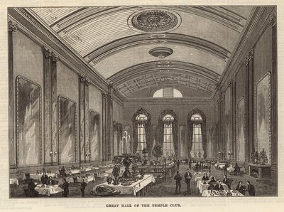 Grote hal van de Temple Club, Londen door English School