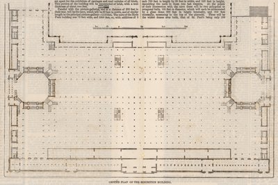 Grondplan van het Internationale Tentoonstellingsgebouw van 1862 door English School