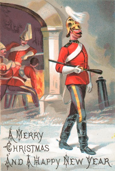 Wacht militair, kerstkaart door English School