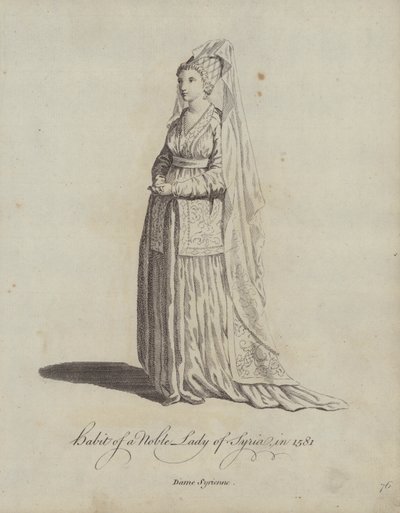 Kleding van een Adellijke Dame van Syrië in 1581 door English School