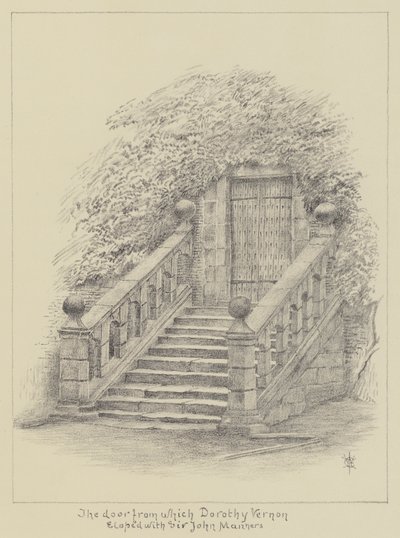 Haddon Hall, De deur waaruit Dorothy Vernon wegliep met Sir John Manners door English School