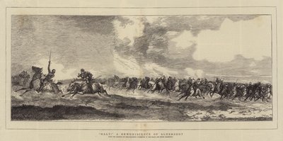 "Halt!", een herinnering aan Aldershot (gravure) door English School