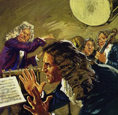 Handel gooide ooit een keteltrommel naar een orkestleider door English School