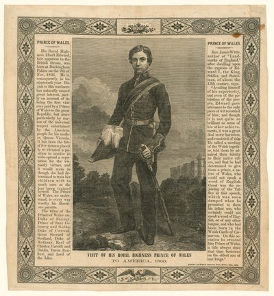 Zakdoek ter herdenking van de reis van de Prins van Wales naar Amerika, 1860 door English School