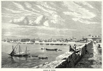 Haven van Tripoli (gravure) door English School