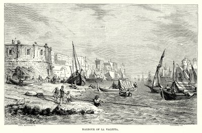 Haven van La Valetta (gravure) door English School