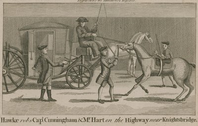 Hawke berooft kapitein Cunningham en meneer Hart op de snelweg nabij Knightsbridge door English School